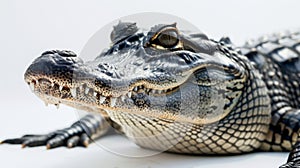 Crocodile on white background.