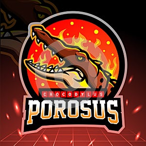 Crocodylus porosus mascot. esport logo design