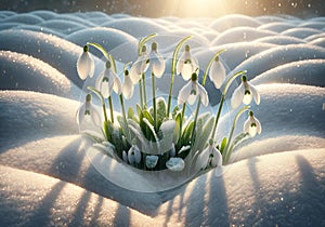 Crocus flowers in the spring, card