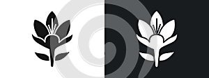 Crocus Icon linear graphics set vector in black