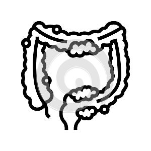 crohn disease gastroenterologist line icon vector illustration