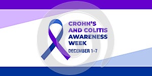 Crohn s and Colitis Awareness Week. Vector banner, poster, card for social media with the text Crohns and Colitis Awareness Week photo