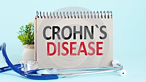 CROHN S DISEASE text write on blackboard, medical concept