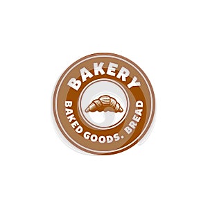 Croissant bakery, baguette, bread, vintage bakery logo Ideas. Inspiration logo design. Template Vector Illustration. Isolated On