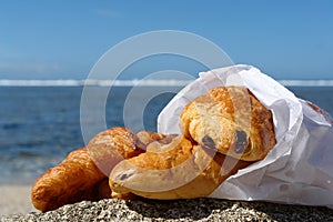 Croissant on the beach