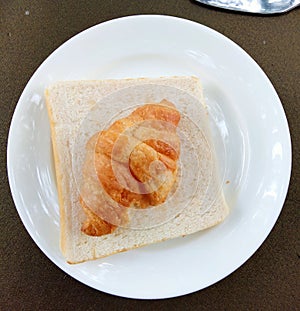 Croissant Bread Put on a slice of bread