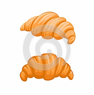 Croissant cake bakery symbol set cartoon illustration vector