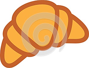 Croissant cartoon doodle icon. Simple elegant logo drawing. Isolated simple vector illustration.