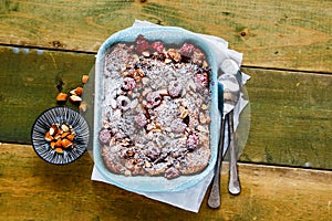 Croissant casserole with almonds