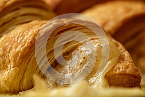 Croissant with cheese. Fresh bakery. Bread bakery