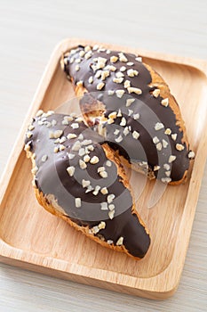 Croissant with chocolate and nutty