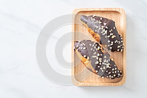 Croissant with chocolate and nutty