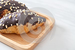 Croissant with chocolate and nutty