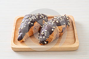Croissant with chocolate and nutty