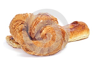 Croissant and coca amb sucre