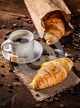 Croissant and coffee