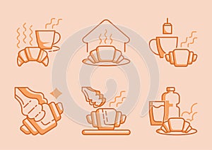 Croissant and coffee icon