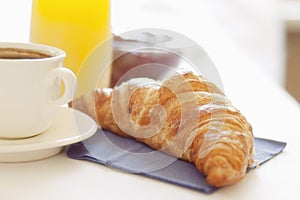 Croissant,coffee and juice