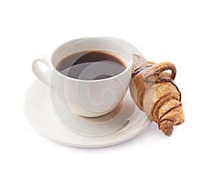 Croissant and cup of coffee