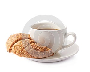 Croissant and cup of coffee