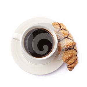 Croissant and cup of coffee