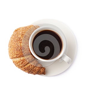 Croissant and cup of coffee