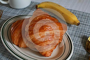 Croissant. Delicious breakfast with fresh homemade croissants Baked Pastries