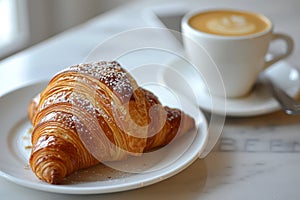 Croissant and Espresso: A flaky, buttery croissant paired with a strong espresso, a quintessential French breakfast.
