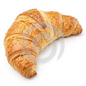 Croissant with flaky texture and crescent shape