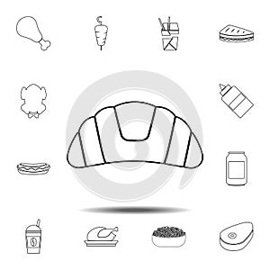 croissant icon. Simple thin line, outline vector element of Fast food icons set for UI and UX, website or mobile application