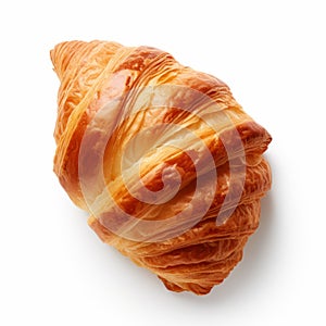 Close-up Croissant Isolated On White Background photo
