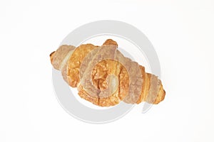 Croissant, isolated white background. breakfast concept