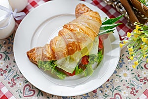 Croissant with red fish