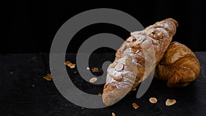 Croissant on a slate stone