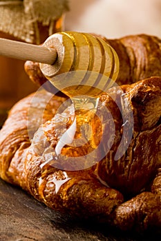 Croissants with honey