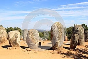 Cromeleques of Almendres near Evora, Portugal photo