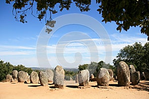Cromeleques of Almendres near Evora in Portugal photo