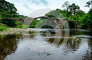 Cromwells Bridge over the River Hodder, Lancashire photo