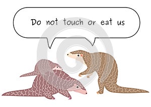 Do not eat or touch  pangolins photo