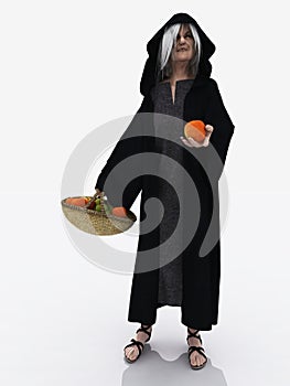 Crone offering poisoned apple photo