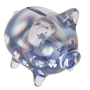 Cronos (CRO) Clear Glass piggy bank