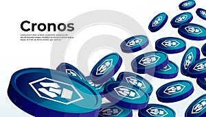 Cronos CRO cryptocurrency concept banner background