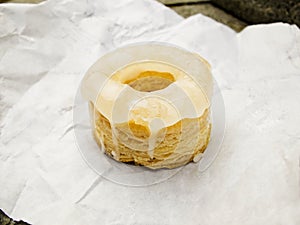 Cronut with white glassed.