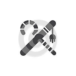 Crook and flail vector icon