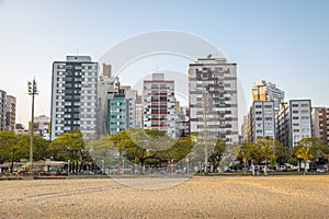 Crooked Buildings at coast of Santos City - Santos, Sao Paulo, Brazil