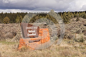 Crooked River National Grassland Entry Sign US Department of Agriculture