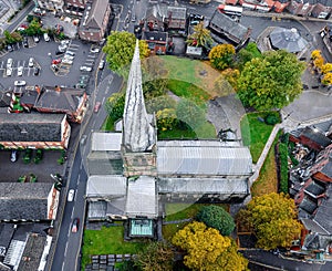 The crooked spire of the Church of St Mary and All Saints in Chesterfield