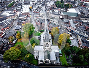 The crooked spire of the Church of St Mary and All Saints in Chesterfield photo