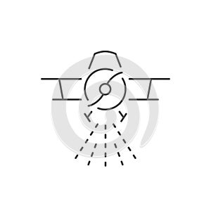 Crop dusting line outline icon