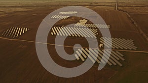 Crop Field Solar Panels Forward Tilt Down Dusty